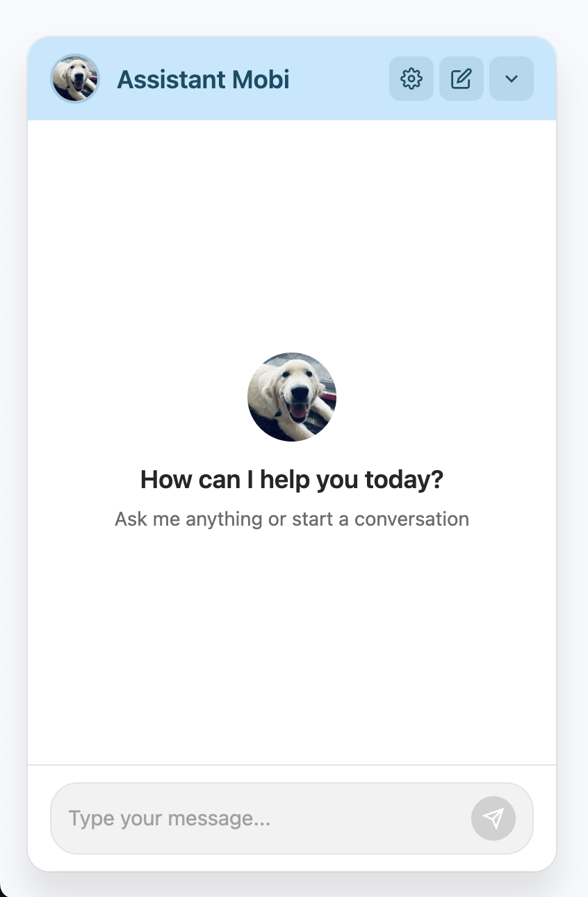 Mobi assistant welcome interface