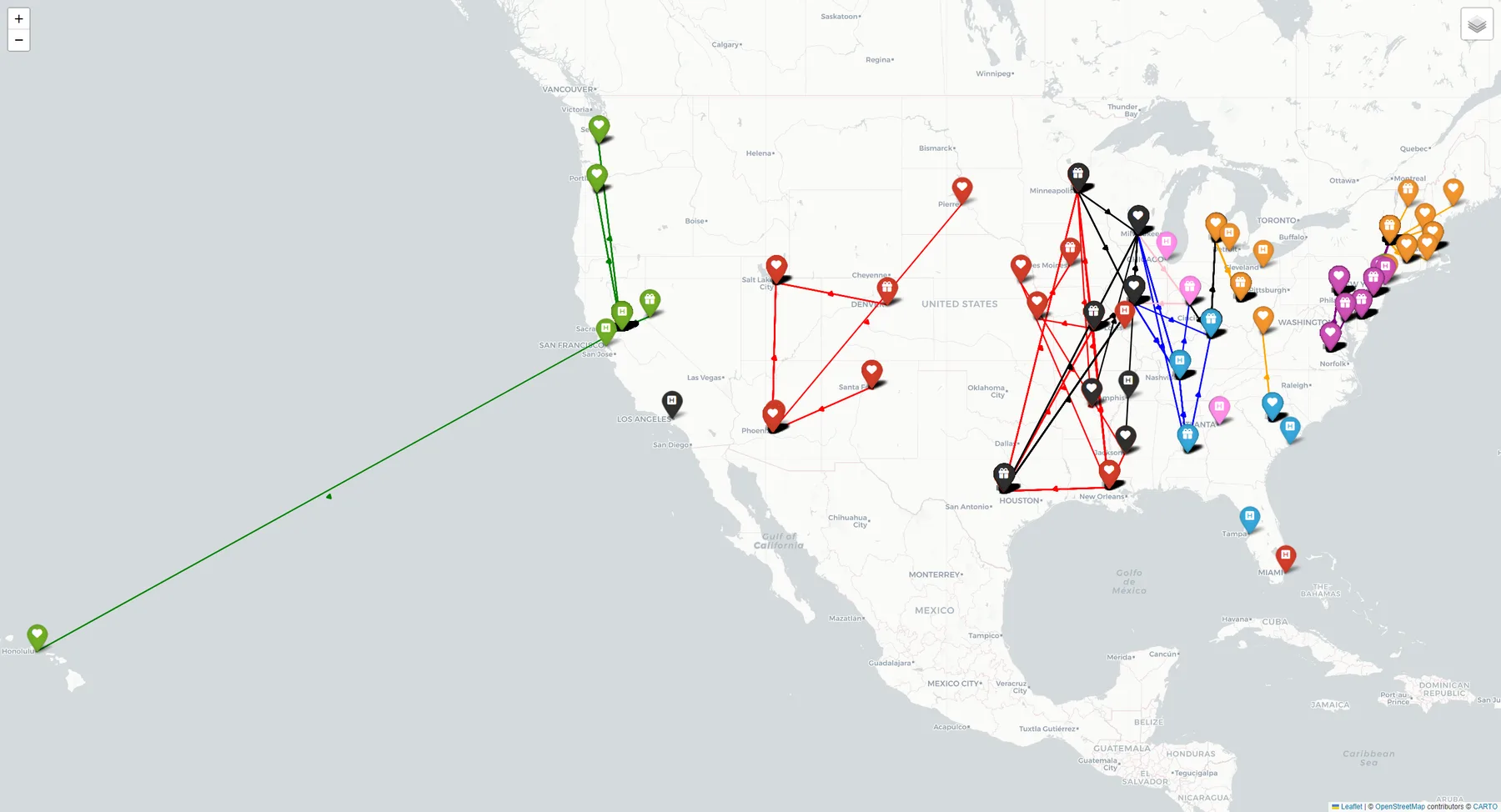 Mapping of Optimized Network